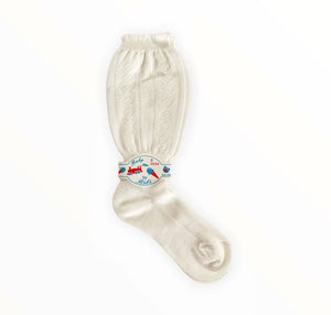 Girls Ivory Cotton Knee High Socks - Size 2 (EU.23/24)