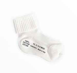 Boys White Cotton Socks - 6-9m