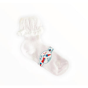 Girls White Cotton Socks - Size 2 (EU 23/24)