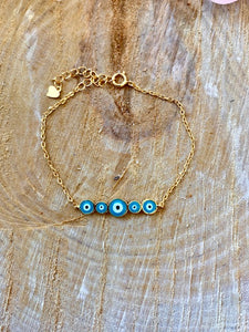 Turquoise Gold Baby Mati Bracelet