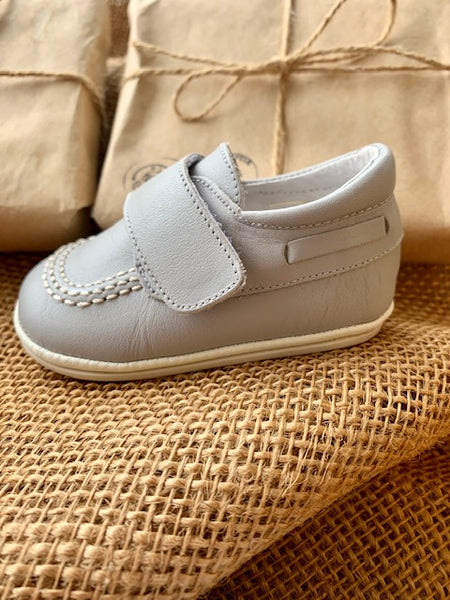 Grey Leather Walking Shoe