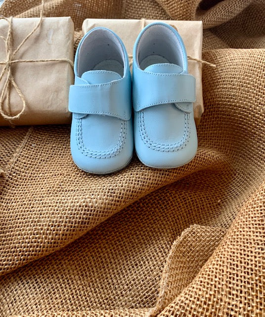 Blue Leather Walking Shoe