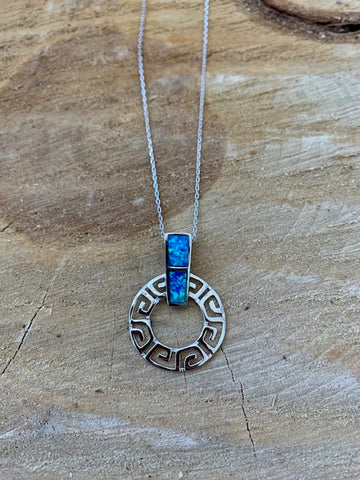 Opal Greek Key Necklace