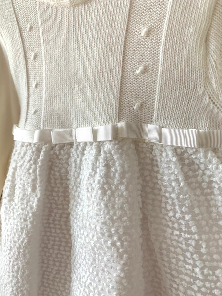 White Knit Fuzz Dress