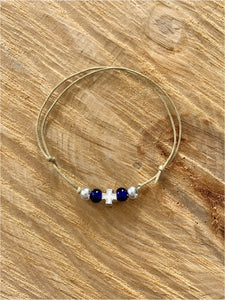 Gold and Navy Bracelet Martyiko/ Witness Pin