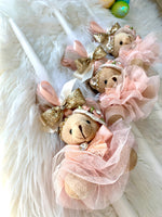 Rose Gold Teddy Bear Keychain Easter Candle