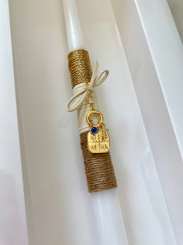 Beige IC XC NI KA Filaxto Easter Candle