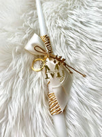 Personalized Gold Name Keychain Easter Candle