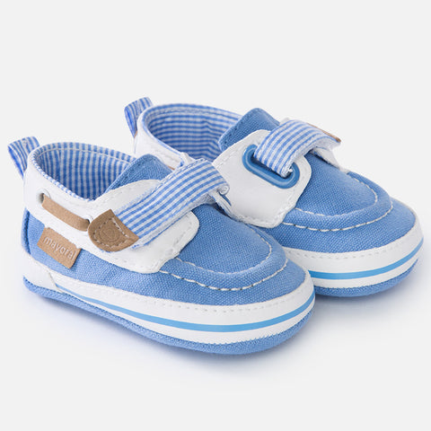 Mayoral Baby Blue Checkered Soft Sole Shoe