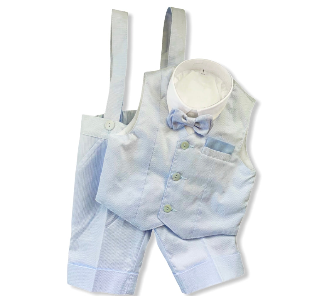 Baby Blue Short and Suspender Outfit