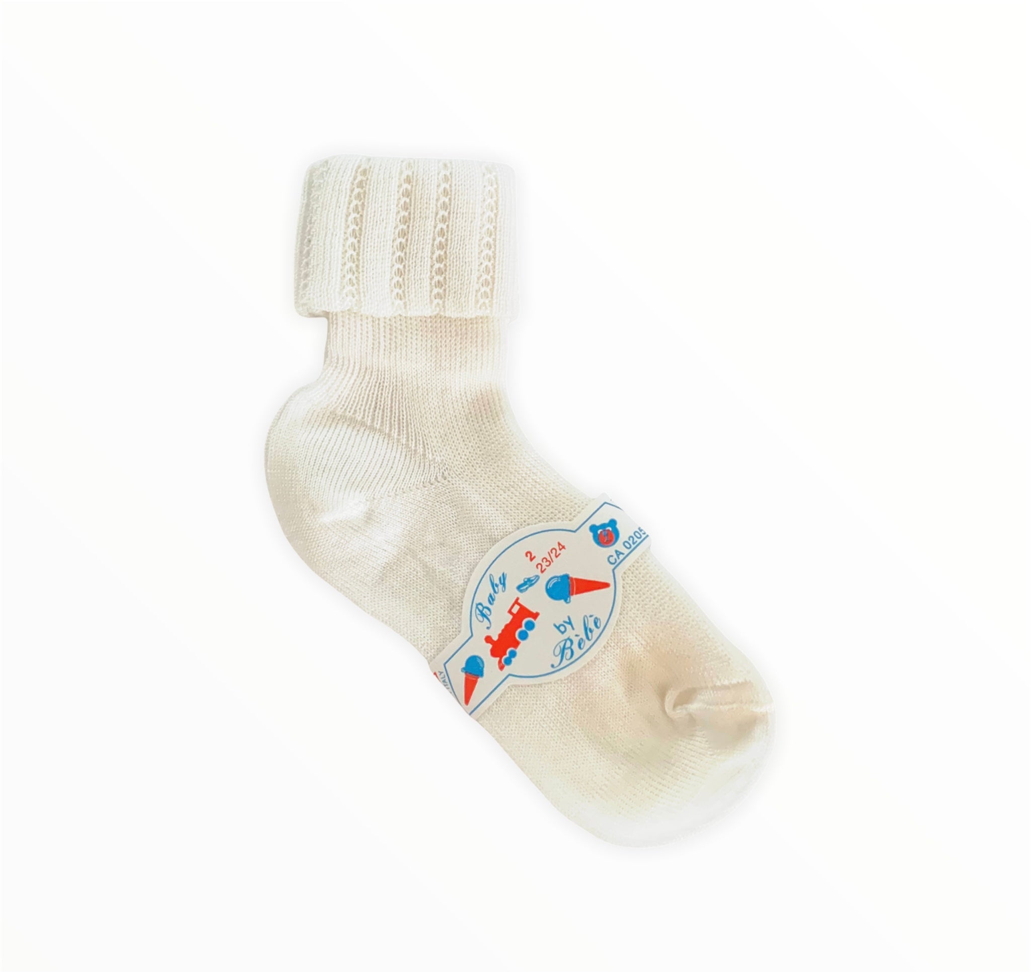 Boys Ivory Cotton Socks - Size 2 (EU.23/24)