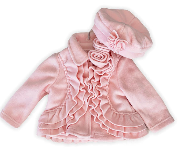 Blush Pink Ruffled Jacket Set