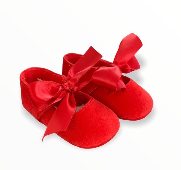 Velvet Red Ballerina Shoe