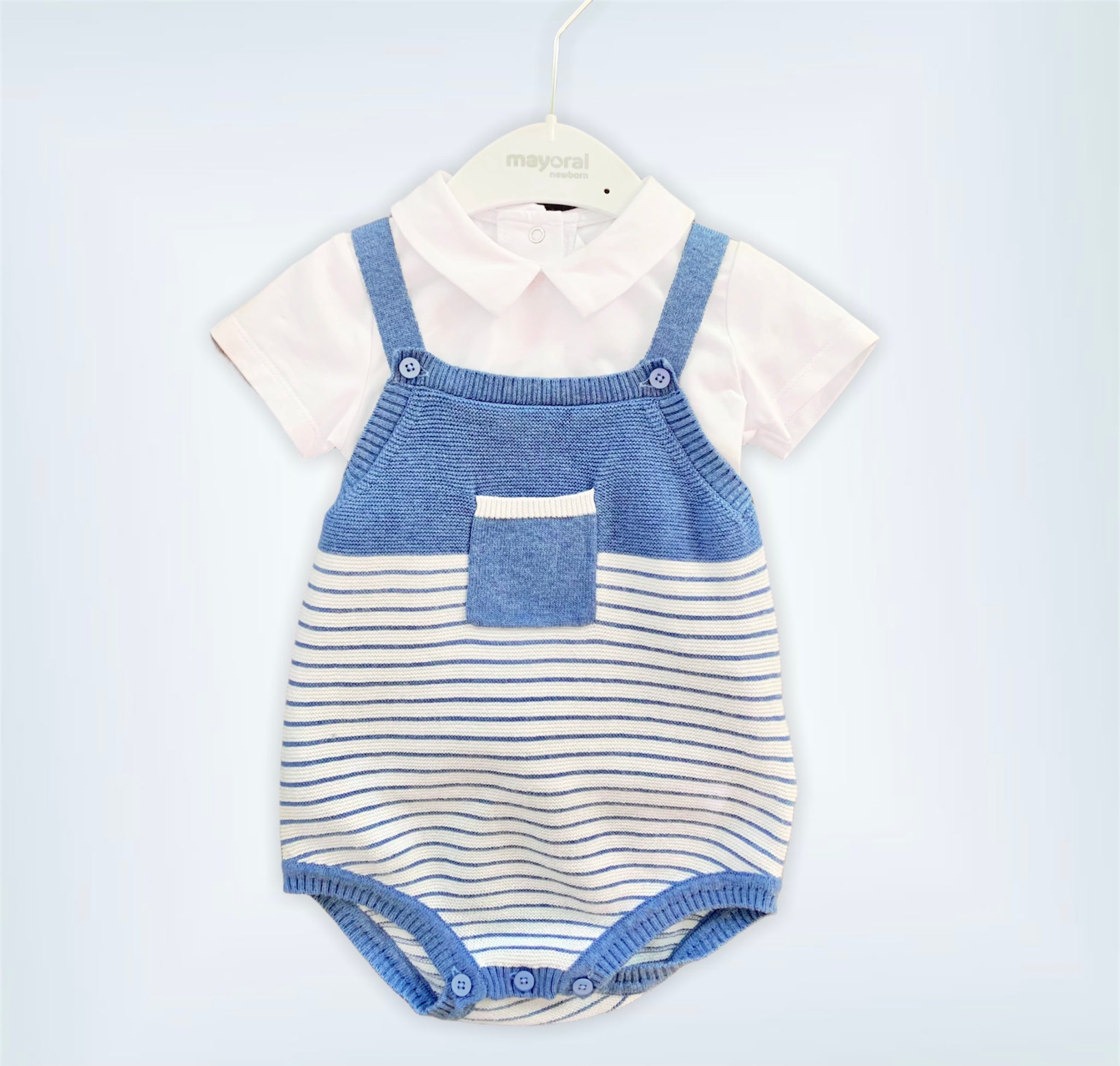 Blue Cotton Onesie Outfit
