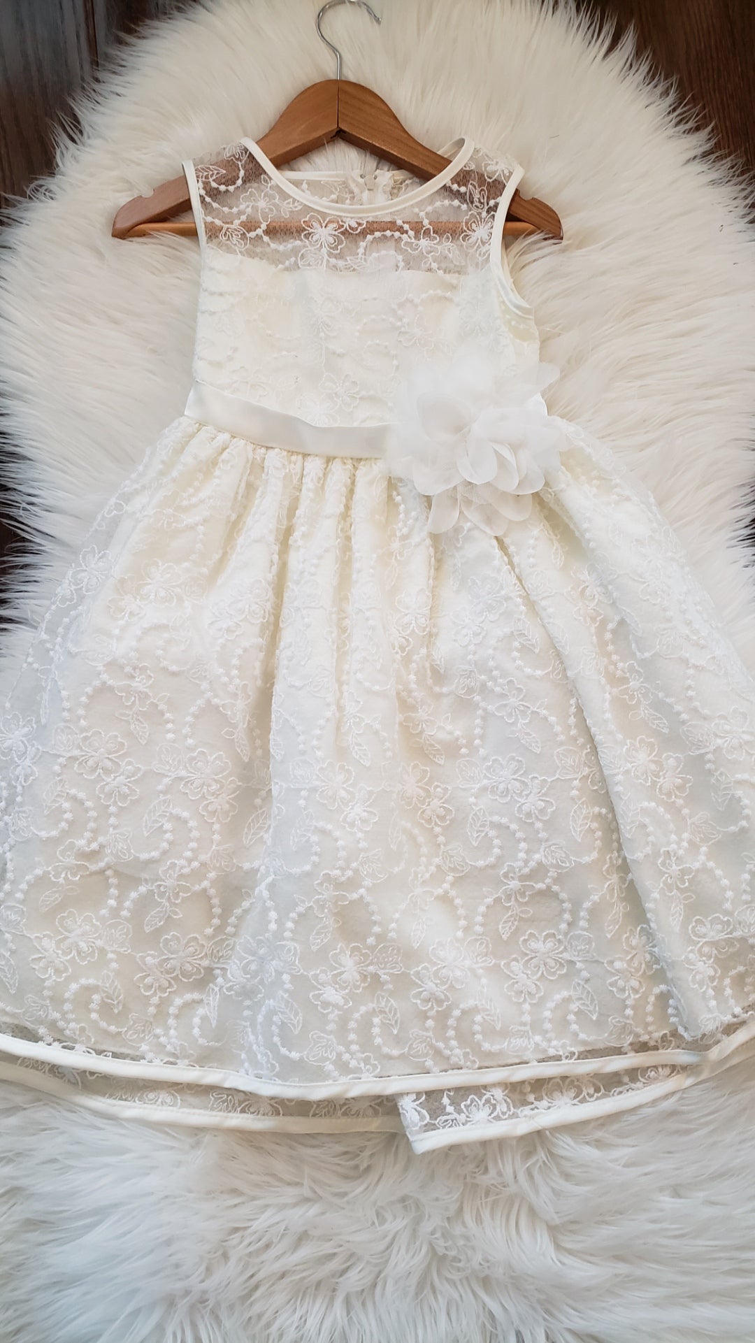 Lace and Floral Baptismal Dress