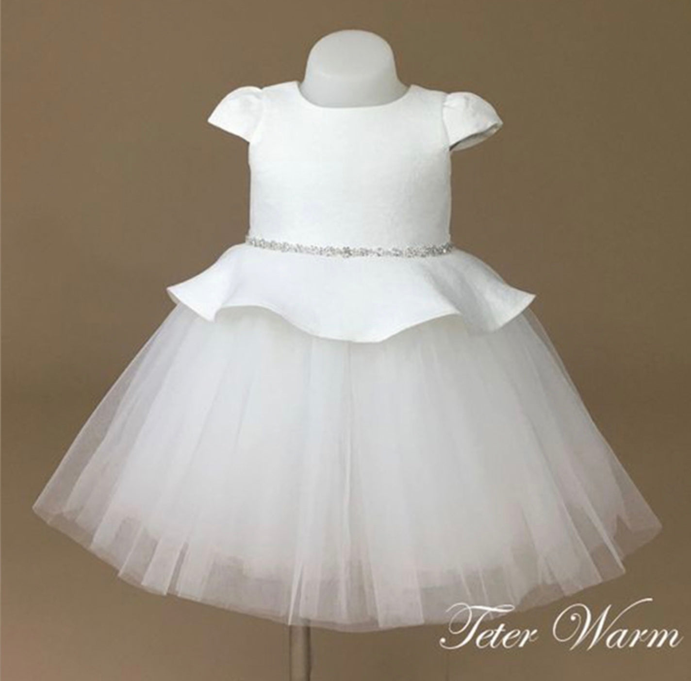 Teter Warm White Peplum Dress