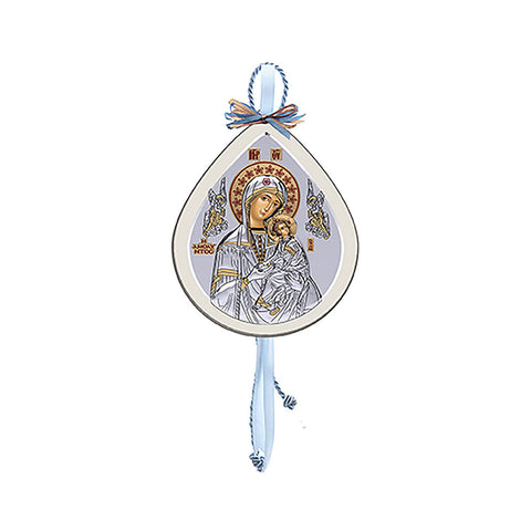 Blue Virgin Mary Gouri Icon 8 x 6cm