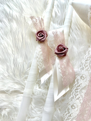 Rose Gold and Ivory Alter Table Candles