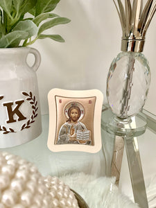 Rose Gold Christ Icon 11.0 x 12.9 cm
