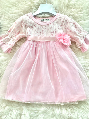 Pink Lace Cotton Dress