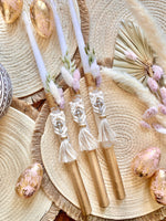 Boho Macrame Ivory Keychain Easter Candle