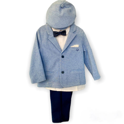 5 Piece Baby Blue and Navy Suit