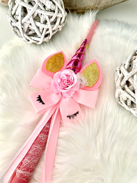 Pink Unicorn Easter Candle