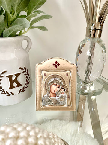 Rose Gold Virgin Mary Icon 11.3 x 15.2 cm