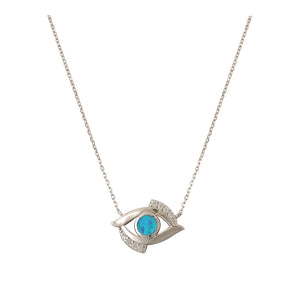 Sterling Silver Opal Evil Eye